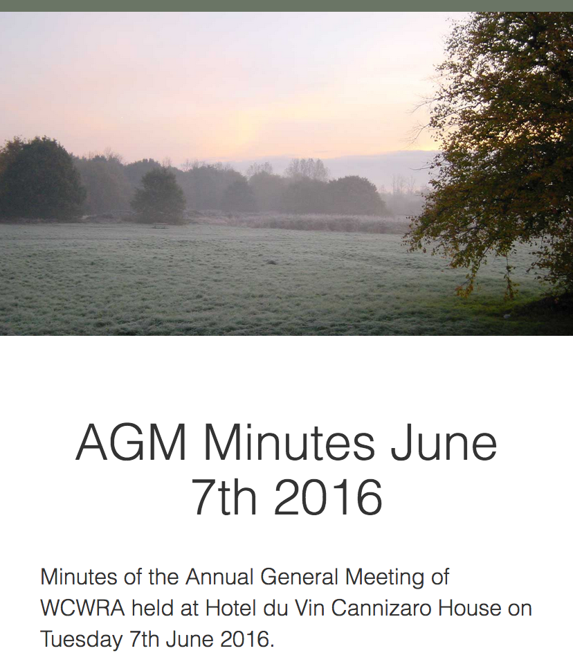 Wimbledon Common WCWRA AGM